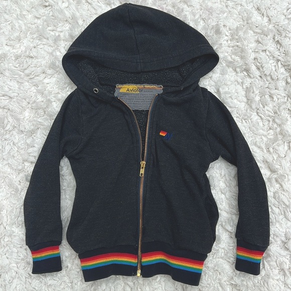 Kids Aviator Nation zip up rainbow zip up hoodie size 4 in great condition.